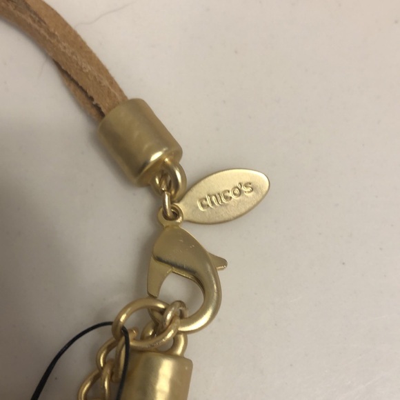 Chico’s NWT Isabel long single strand faux gold beaded necklace - Picture 6 of 7